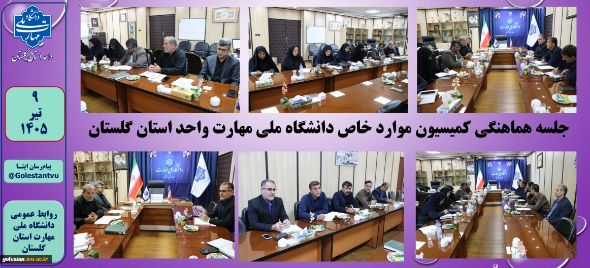 جلسه هماهنگی کمیسیون موارد خاص دانشگاه ملی مهارت واحد استان گلستان